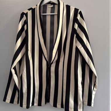 Black and white striped blazer