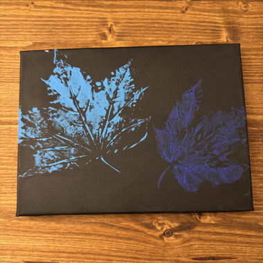 BLUE LEAFS PAINTING
