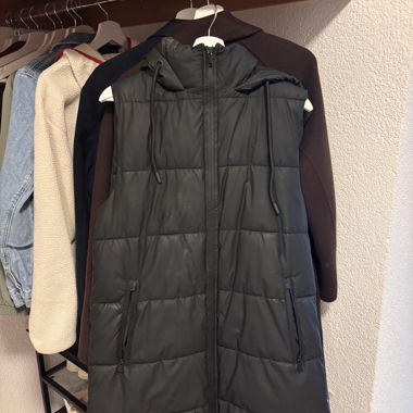 Zara black quilted vest