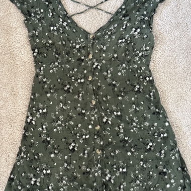 Dark Green Floral Jumpsuit