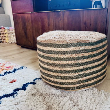 Ottoman from jute, perfect condition
