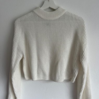 Maglione bianco in maglia