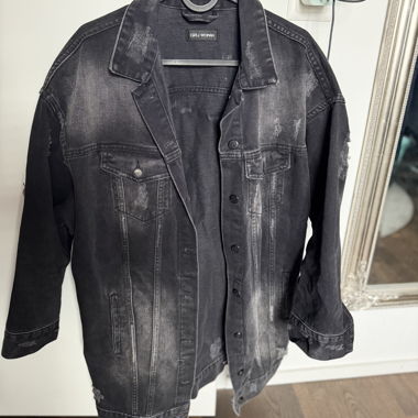 Veste en jean oversize noire