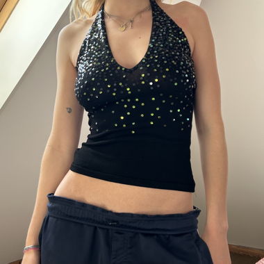 Black Sequin Top