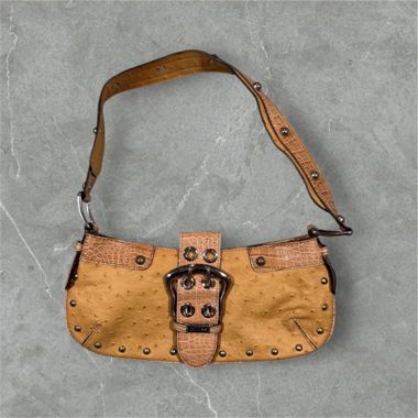 beautiful vintage guess bag brown with silver