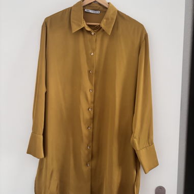 Zara Mustard Yellow Shirt Dress
