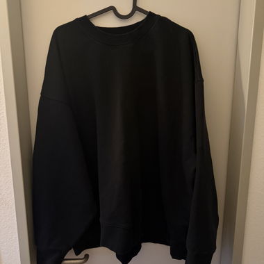 COS Oversized Baumwoll-Sweater, Schwarz, Grösse L