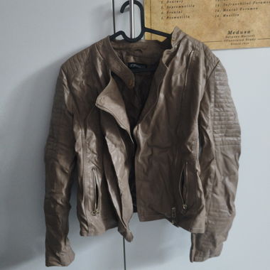 Veste biker marron