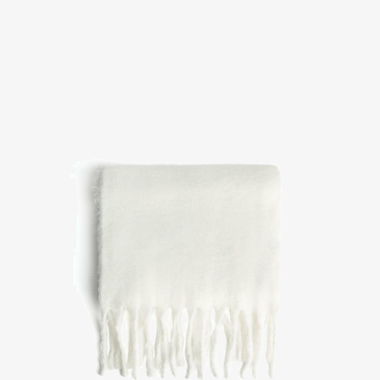 Écharpe blanche à franges