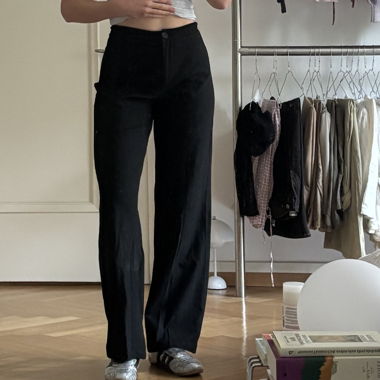 Black Fabric Pants