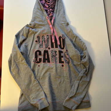 Zebra-Print "Who cares" Hoodie