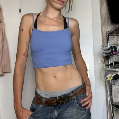 blue crop top