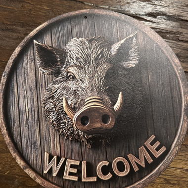 Wildschwein Blechschild 20cm