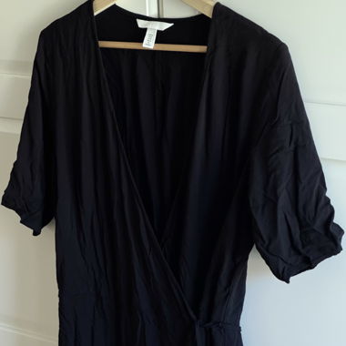 Vestito a portafoglio nero H&M, taglia EUR M
