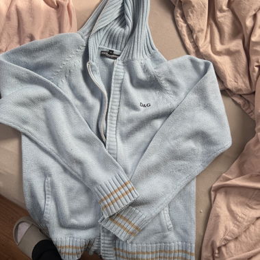 Dolce & Gabbana Kapuzen-Strickjacke hellblau