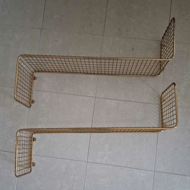 2 mensole metalliche dorate