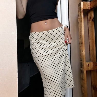 Jupe midi à pois