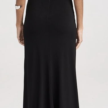 Long black evening dress with slit
