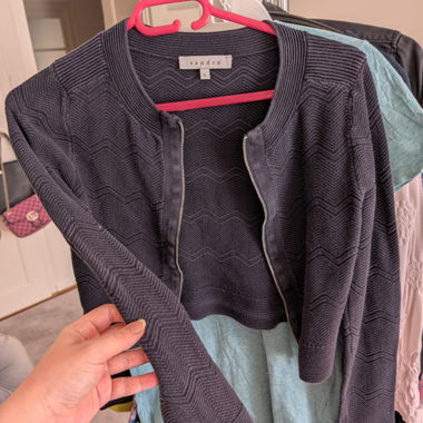 Kurzcardigan Sandro blau mit Reissverschluss