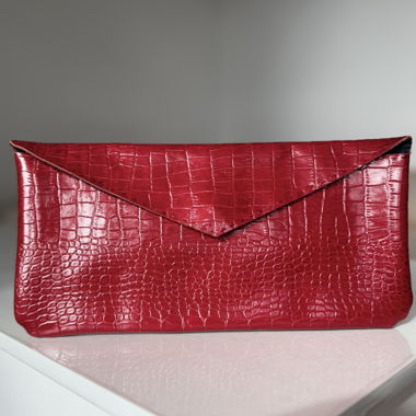 Rote Leder-Clutch – fast neu 