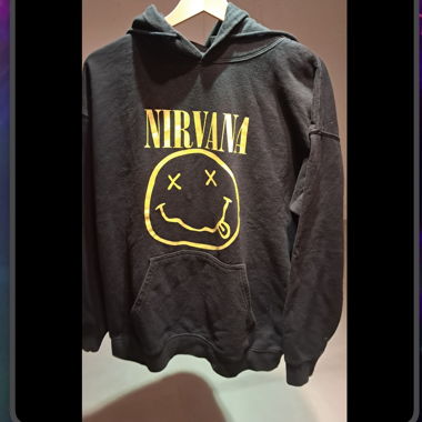 Felpa con cappuccio nera ufficiale Nirvana