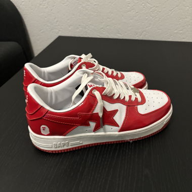 BAPE STA chaussures rouges blanches (Réplique)