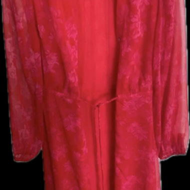 Vestito midi rosso con cintura da annodare