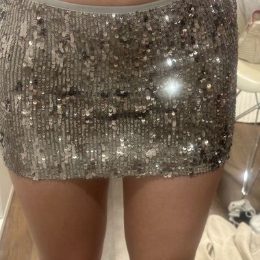 Silver Sequin Skirt