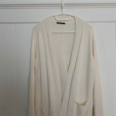 Cremefarbener langer Cardigan von Marc Aurel