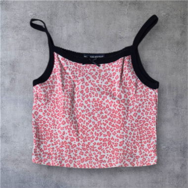 BRANDY LEO PRINT CHEETAH TOP PINK