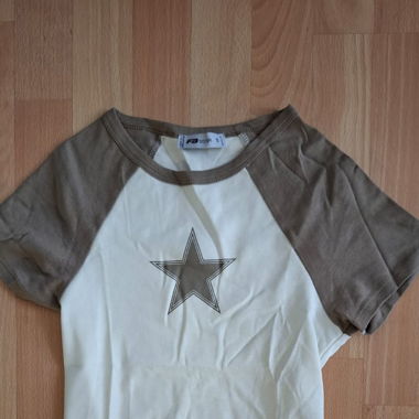 T-Shirt mit Stern, weiss/braun