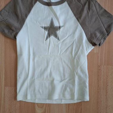 T-Shirt mit Stern, weiss/braun