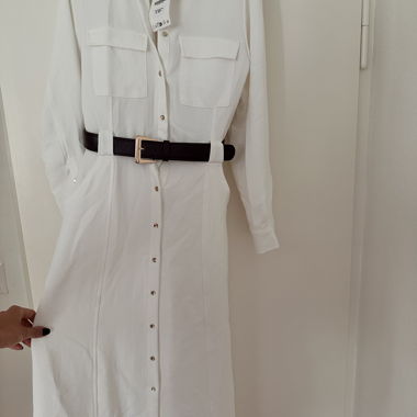 White Shirt Dress with Belt