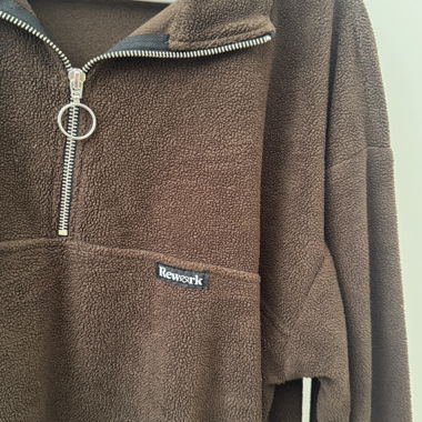 Brown Reworked Fleece Pullover