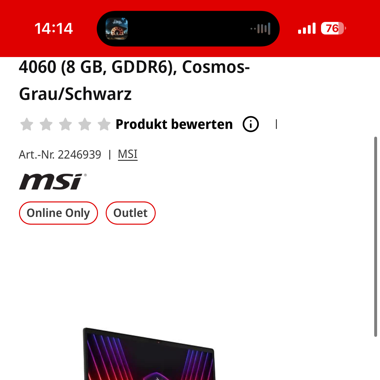 MSI Sword 16 HX 