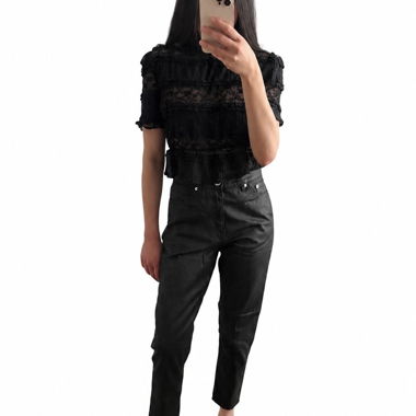 Topshop Faux Leather Jeans – Size W28/L30
