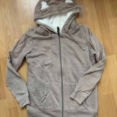 Grey Zip-Up Hoodie M