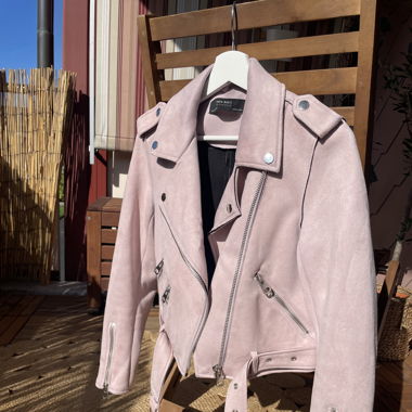 Zara Wildleder (nicht echt) Jacke Rosa