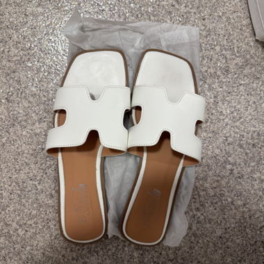 Weisse Leder Sandalen