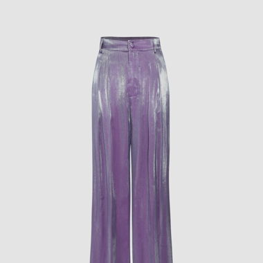Pantalon métallisé violet