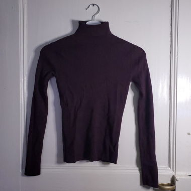 Pull à col roulé bordeau/prune