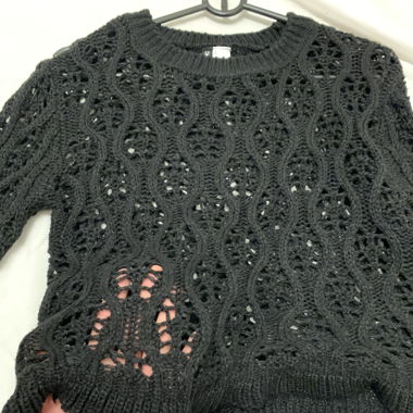H&M Black Crochet Knit Top