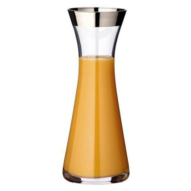 NEU-Karaffe-Kristallglas-Platinrand 0,8L