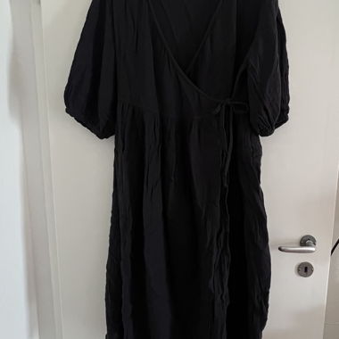 Black Muslin Wrap Dress
