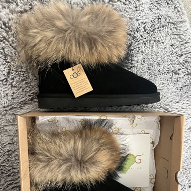 Boots mit echt Leder und echt Pelz