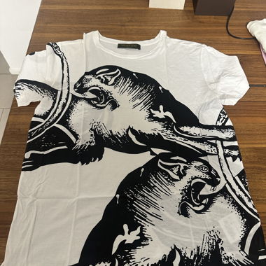 Valentino T-Shirt mit Tigerprint, weiss