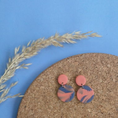 Marbrées bleu-orange petites