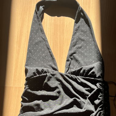 black halter top with rhinestones 