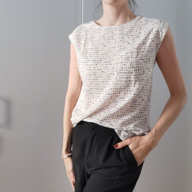 Haut sans manches à motifs