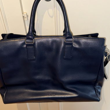 Grande borsa tote BREE blu navy in similpelle